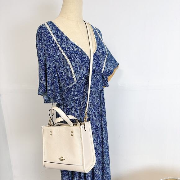 Coach CO971 Dempsey Tote 22 IN Chalk - Picture 1 of 6